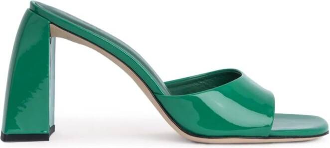 BY FAR 100mm Michele leather mules Green
