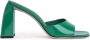 BY FAR 100mm Michele leather mules Green - Thumbnail 1