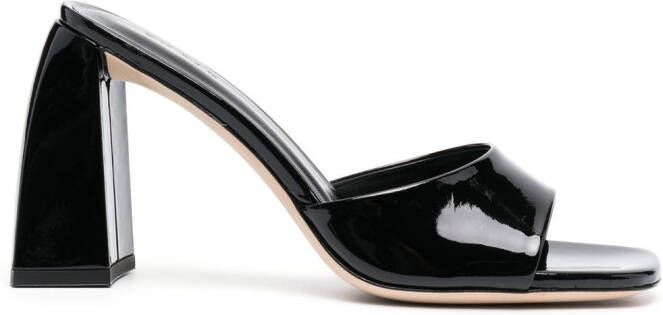 BY FAR 100mm patent-leather mules Black