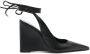 BY FAR 110mm leather wedge sandals Black - Thumbnail 1