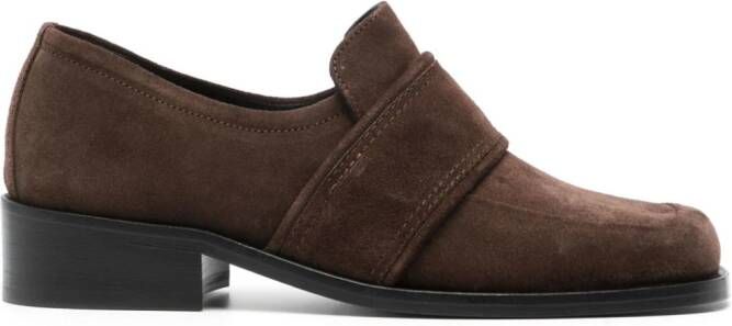 BY FAR Cyril suede loafers Brown