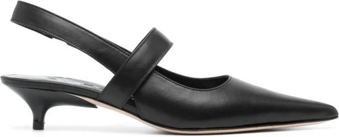 BY FAR Shirley 40mm leather pumps Black