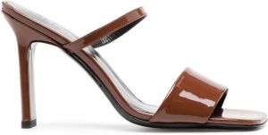 BY FAR Ada patent leather mules Brown