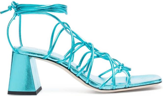 BY FAR Alexander 70mm leather sandals Blue