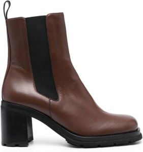 BY FAR block-heel ankle boots Brown