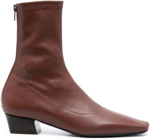 BY FAR Colette 50mm squared-toe boots Brown