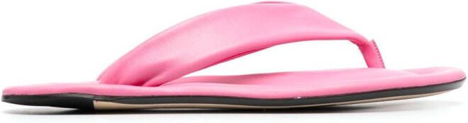 BY FAR Dasha leather flip flops Pink