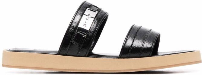 BY FAR Easy leather sandals Black