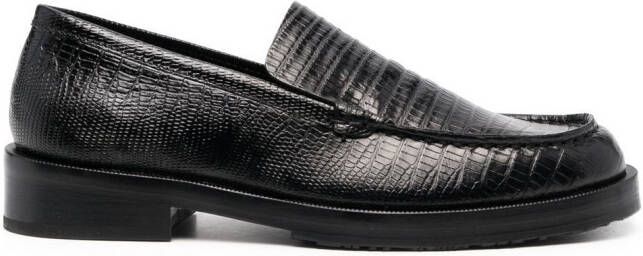 BY FAR embossed leather loafers Black