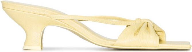 BY FAR Freya 50mm ruched sandals Yellow