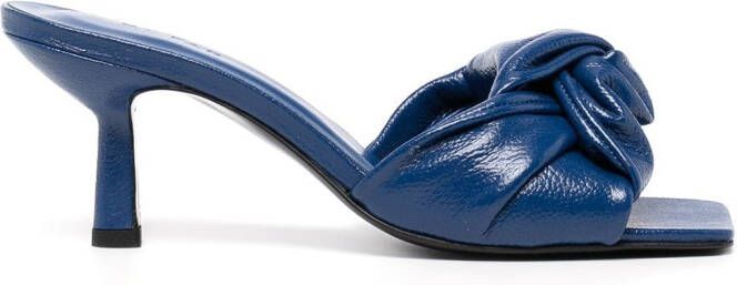 BY FAR Lana patent leather mules Blue