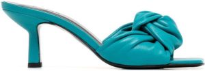 BY FAR Lana twisted leather mules Blue