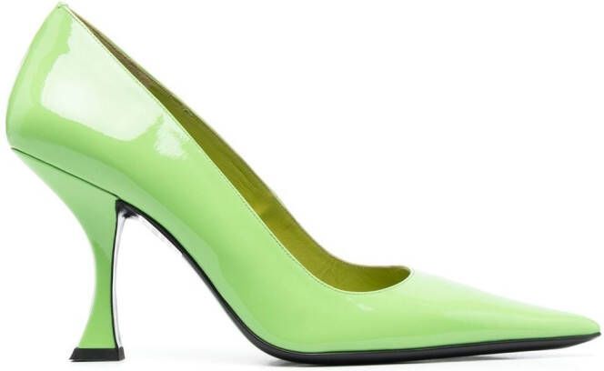BY FAR leather 90mm pumps Green