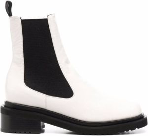 BY FAR leather Chelsea boots White