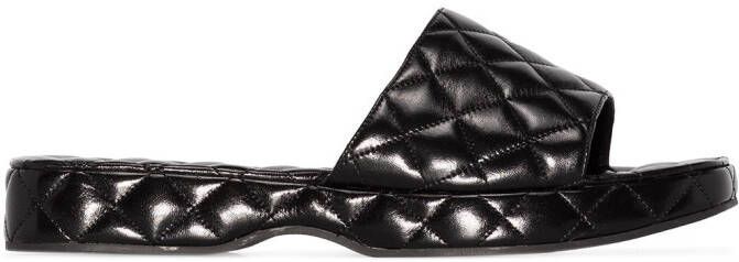 BY FAR Lilo patent leather slides Black