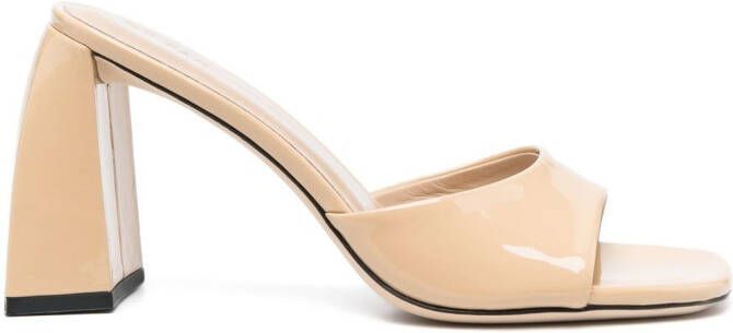 BY FAR Michele 100 patent-leather mules Neutrals