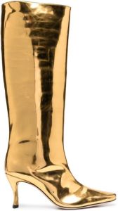 BY FAR mirrored Stevie 42 80mm boots Gold