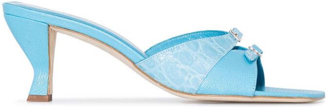 BY FAR Noor leather mules Blue