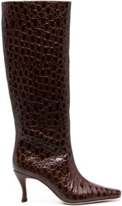 BY FAR pointed 80mm heeled boots Brown