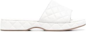 BY FAR quilted leather sandals White