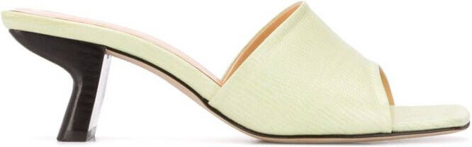 BY FAR sculptured low heel mules Green