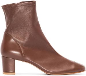 BY FAR Sofia 50mm leather ankle boots Brown