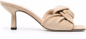 BY FAR suede-leather knot sandals Neutrals