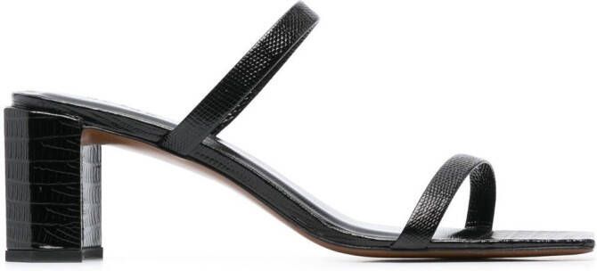 BY FAR Tanya 60mm double-strap square-toe sandals Black