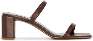 BY FAR Tanya 60mm double-strap square-toe sandals Brown
