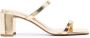 BY FAR Tanya 67mm metallic-effect leather mules Gold - Thumbnail 1