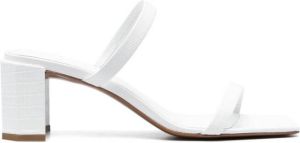BY FAR Tanya 70mm leather mules White