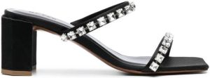 BY FAR Tanya crystal-embellished 70mm mules Black