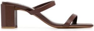 BY FAR Tanya double-strap leather mules Brown