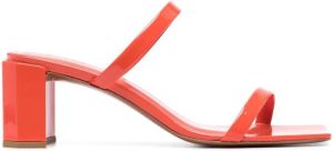 BY FAR Tanya patent leather sandals Orange