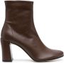BY FAR Vlada 80mm leather ankle boots Brown - Thumbnail 1