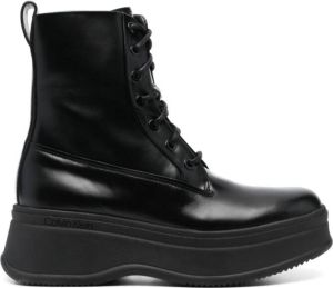 Calvin Klein 55mm lace-up leather boots Black