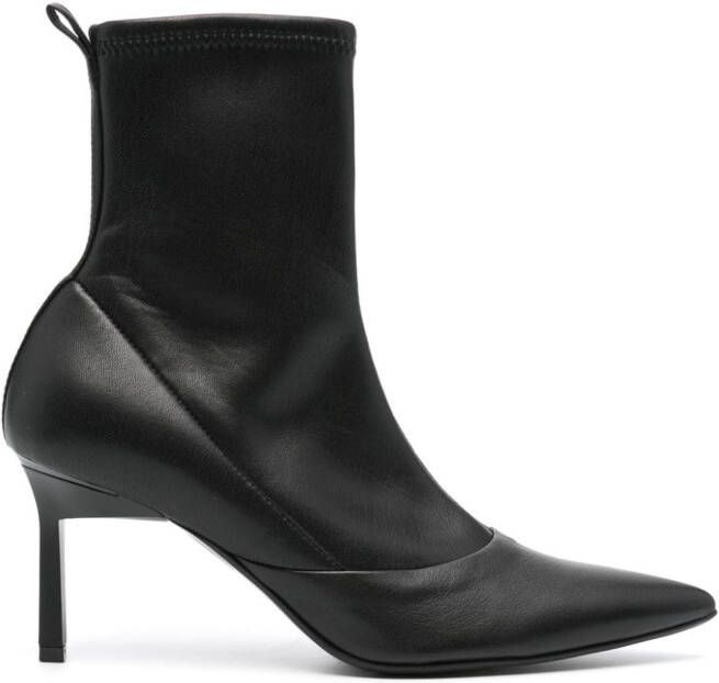 Calvin Klein 75mm sock-style ankle leather boots Black