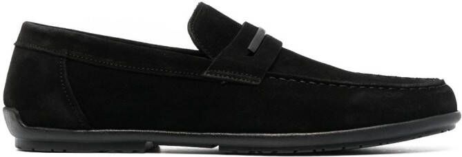 Calvin Klein almond-toe suede loafers Black