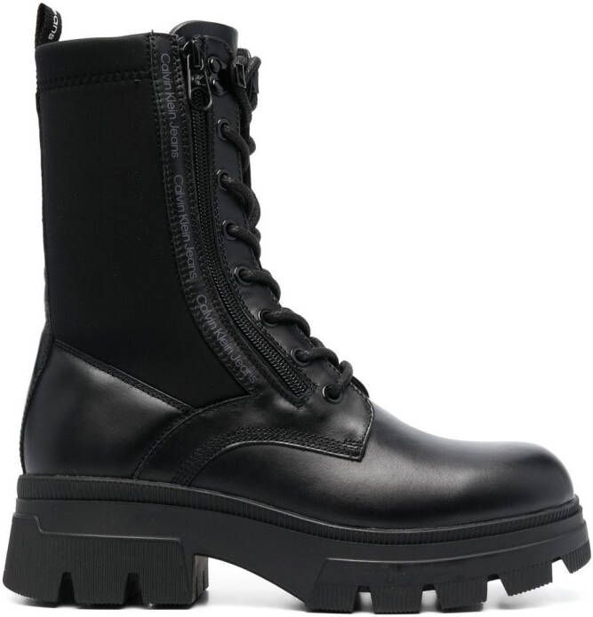 Calvin Klein chunky lace-up combat boots Black