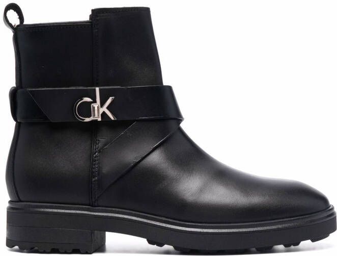 Calvin Klein Cleat riding boots Black
