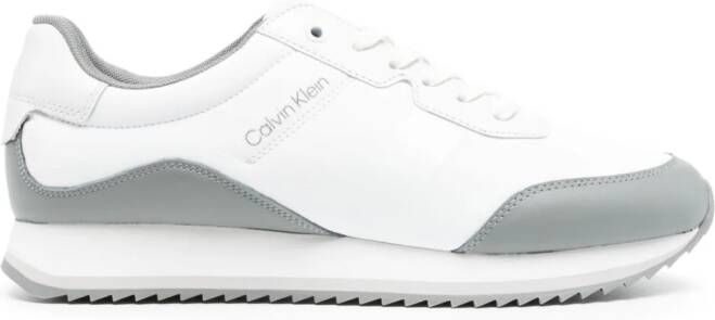 Calvin Klein contrasting-panel leather sneakers White