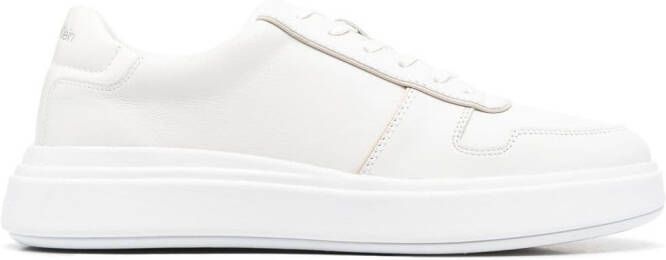 Calvin Klein flatform leather sneakers White
