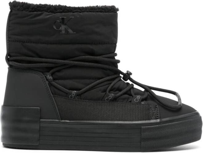 Calvin Klein Jeans drawstring platform ankle boots Black