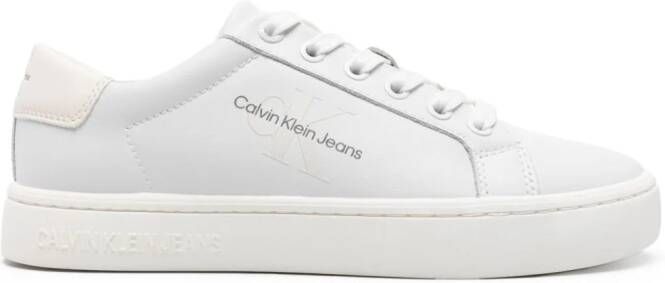 Calvin Klein Jeans logo-embossed leather sneakers White