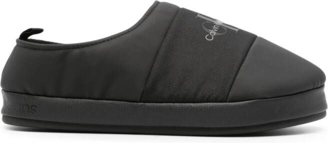 Calvin Klein Jeans logo-print padded slippers Black