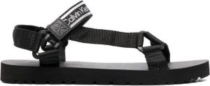 Calvin Klein Jeans logo-print touch strap sandals Black