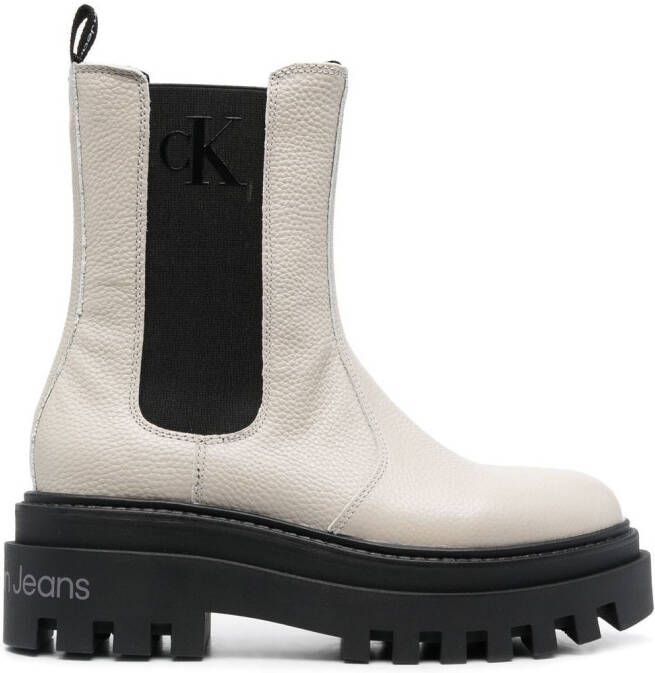 Calvin Klein Jeans platform lug-sole chelsea boots Neutrals