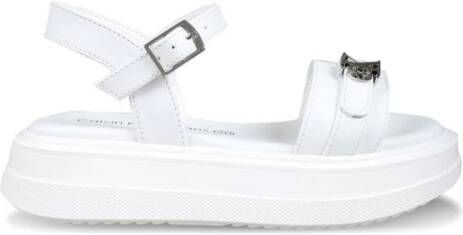 Calvin Klein Kids logo-appliqué flatform sandals White