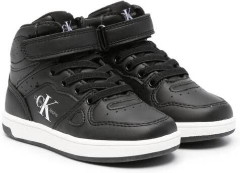 Calvin Klein Kids logo-print high-top sneakers Black