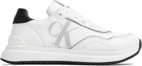 Calvin Klein Kids logo-print lace-up sneakers White
